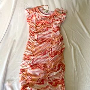 Juniors Almost Famous Sleeveless Tie Dye Ruched Mini Dress